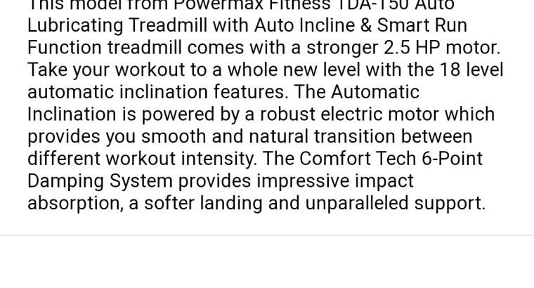 Powermax treadmill td 150