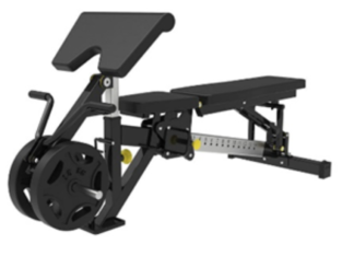 Weight bench with bicep curl attached