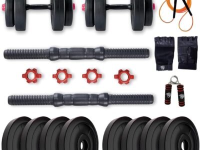 Adjustable Dumbbells Set 8 Kg to 20 Kg with Pair o