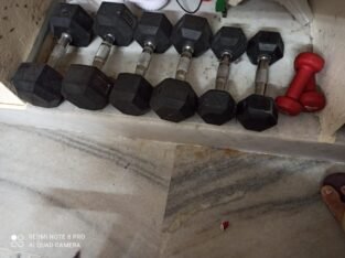 Dumbells , plates , rods and abs bench