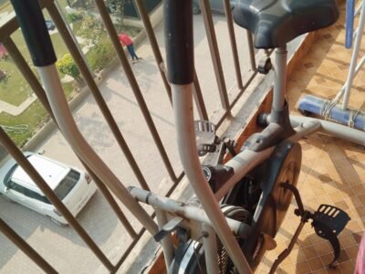 Body Gym Air Bike With Movable Handle-Silver/Black